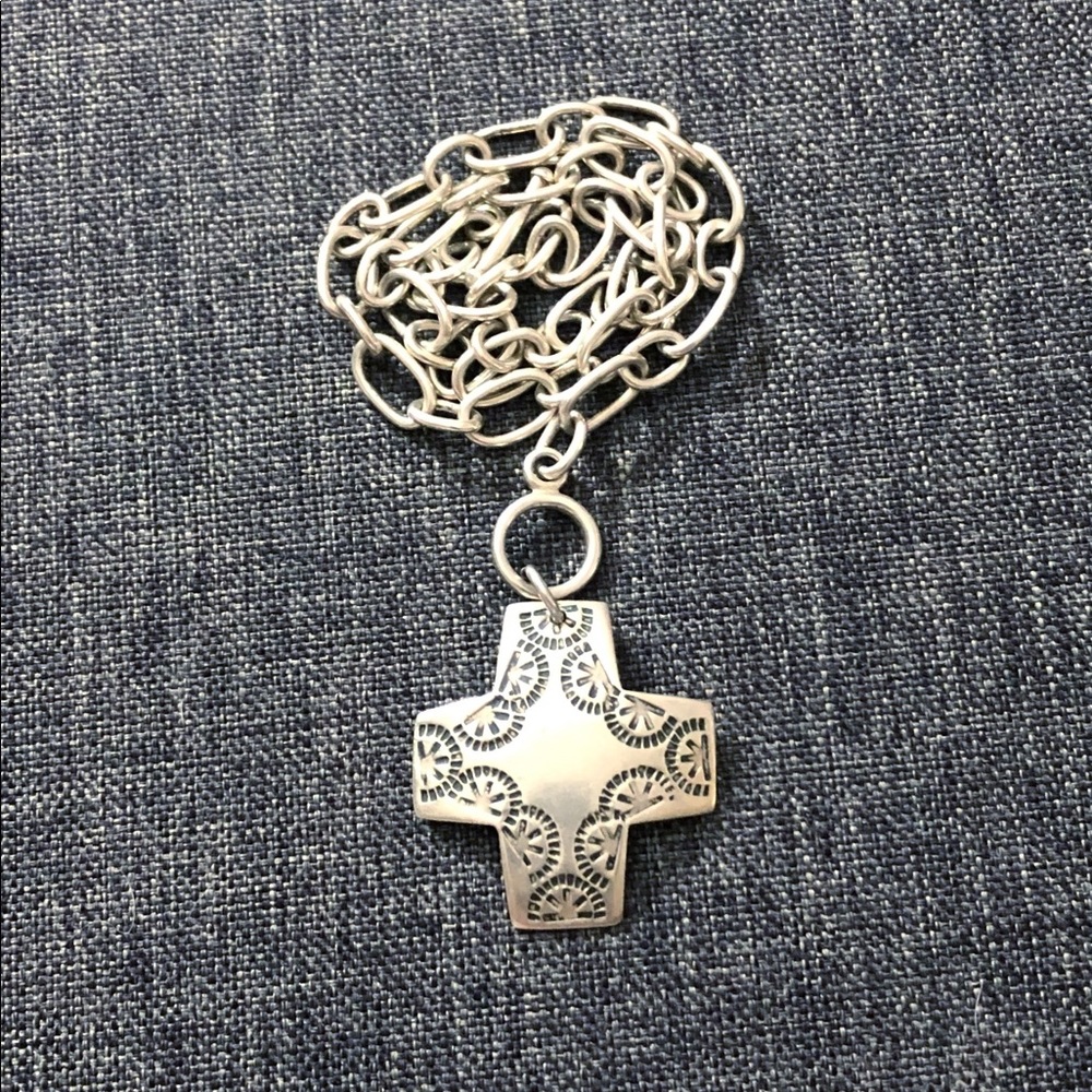 SILPADA Sterling Silver Cross Necklace Retired item. N11 - Picture 4 of 11